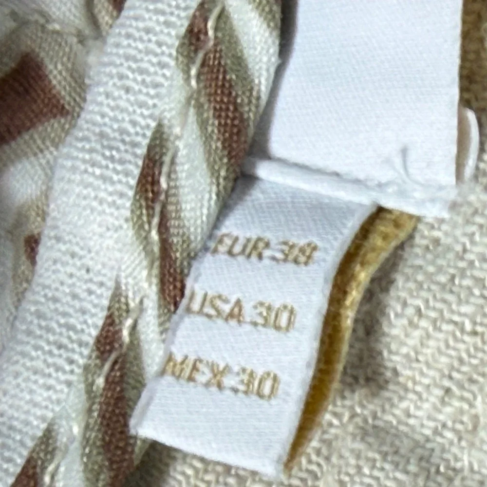 Porter & Ash Mens Linen‎ Blend Drawstring Pants Beige Tan Casual Trousers Sz 30